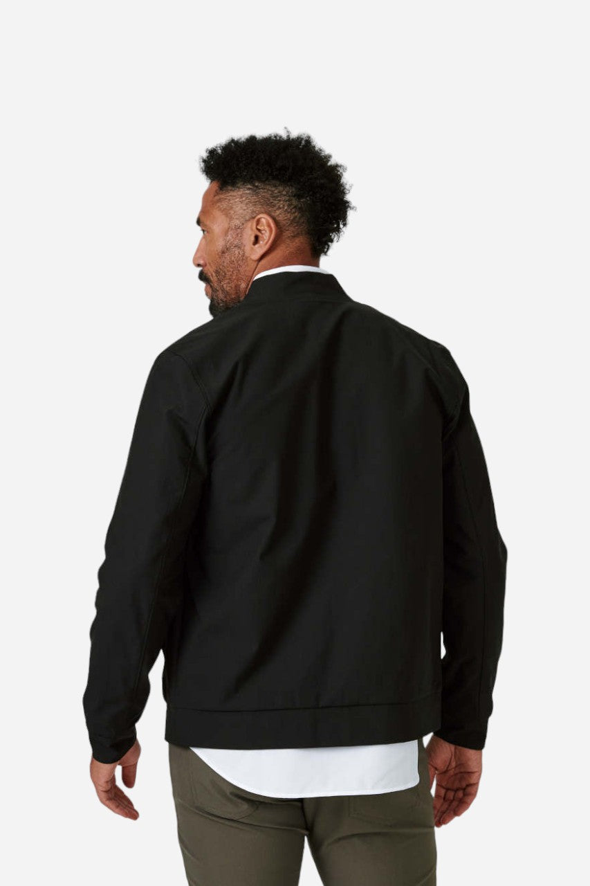 7 Diamonds Infinity Bomber Jacket in Black – back view