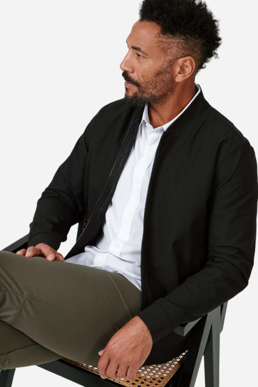 7 Diamonds Infinity Bomber Jacket in Black – side view