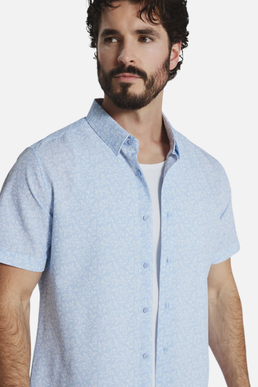 7 Diamonds Kai Short Sleeve Shirt in Dusty Blue – back view