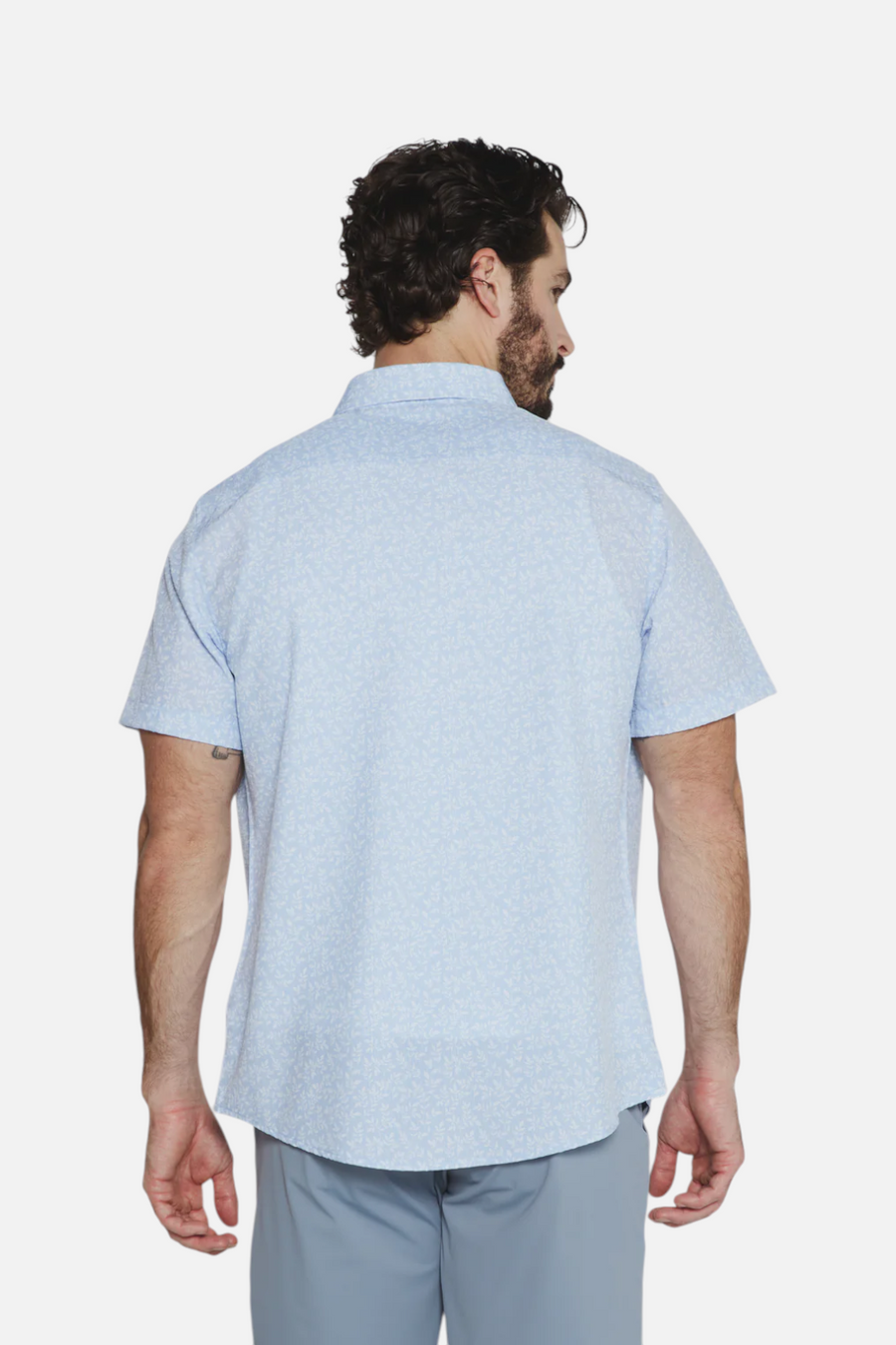 7 Diamonds Kai Short Sleeve Shirt in Dusty Blue – side view