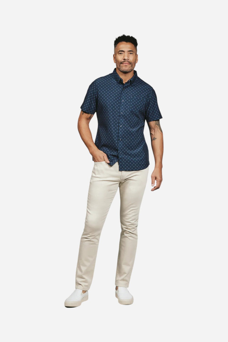 7 Diamonds Kanan Short Sleeve Shirt in Navy – detail