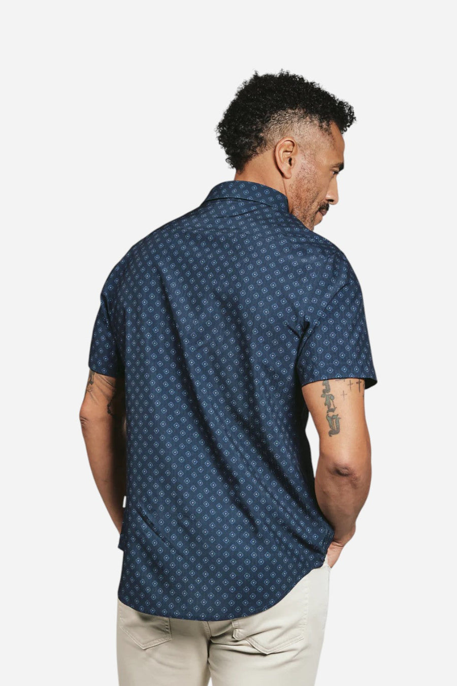 7 Diamonds Kanan Short Sleeve Shirt in Navy – side view