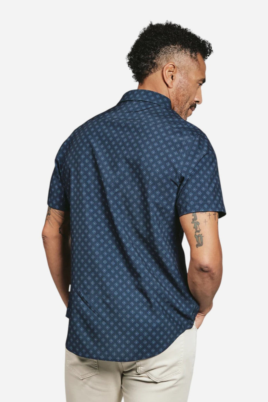 7 Diamonds Kanan Short Sleeve Shirt in Navy – side view