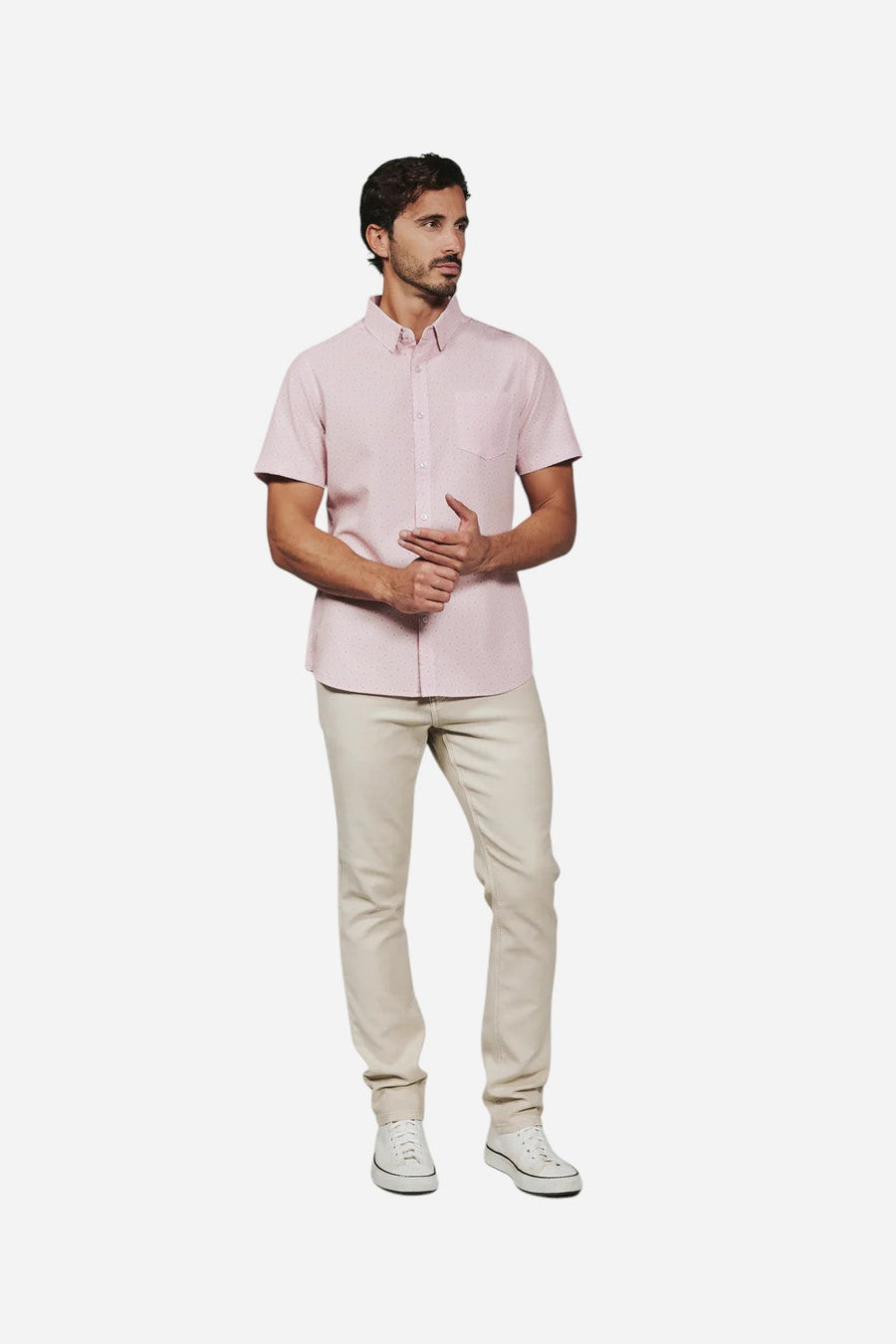 7 Diamonds Kanan Short Sleeve Shirt in Rose – detail