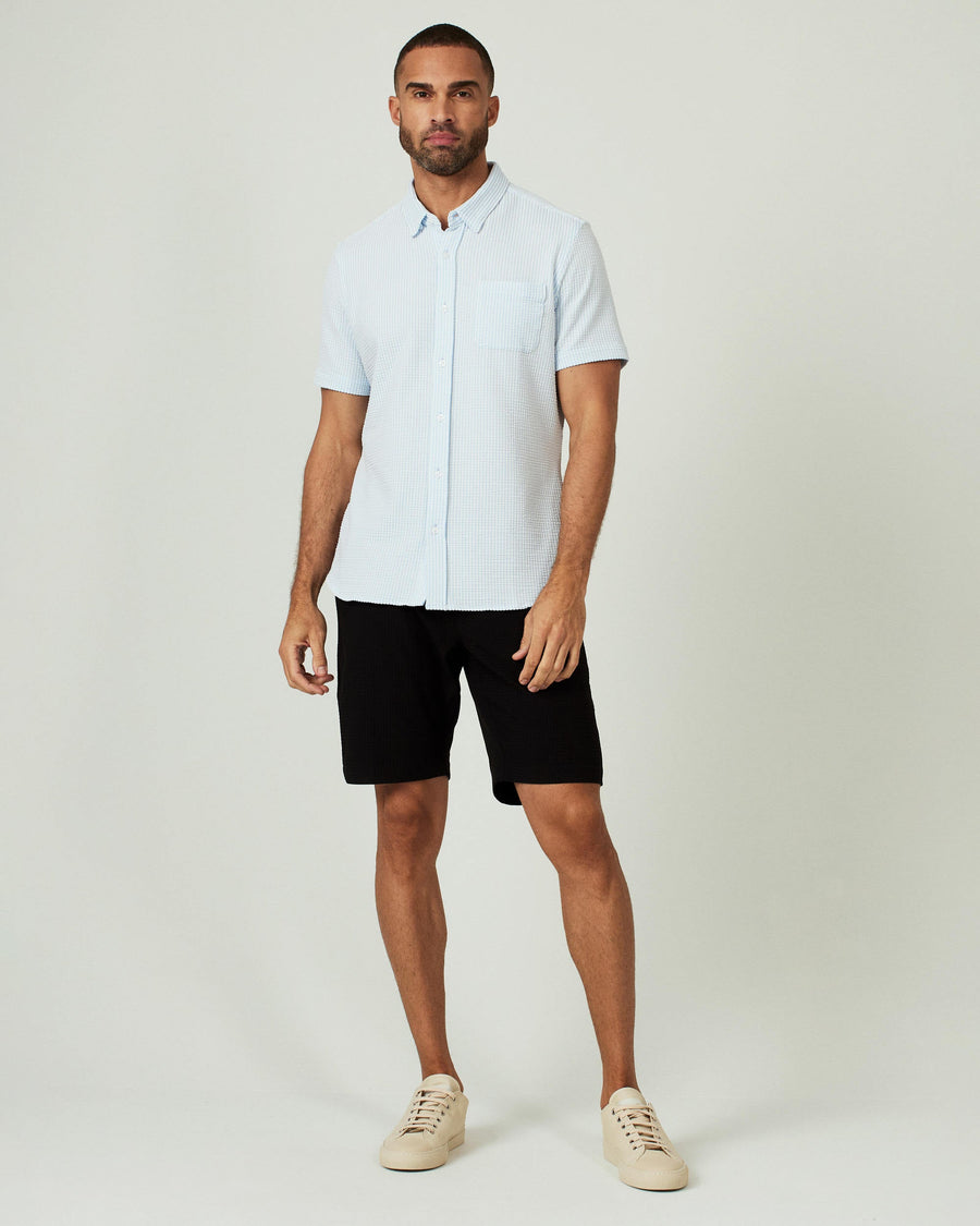 7 Diamonds Keaton Short Sleeve Shirt in Blue – detail
