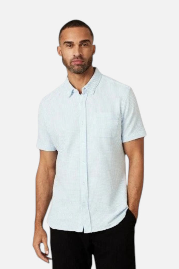 7 Diamonds Keaton Short Sleeve Shirt in Blue
