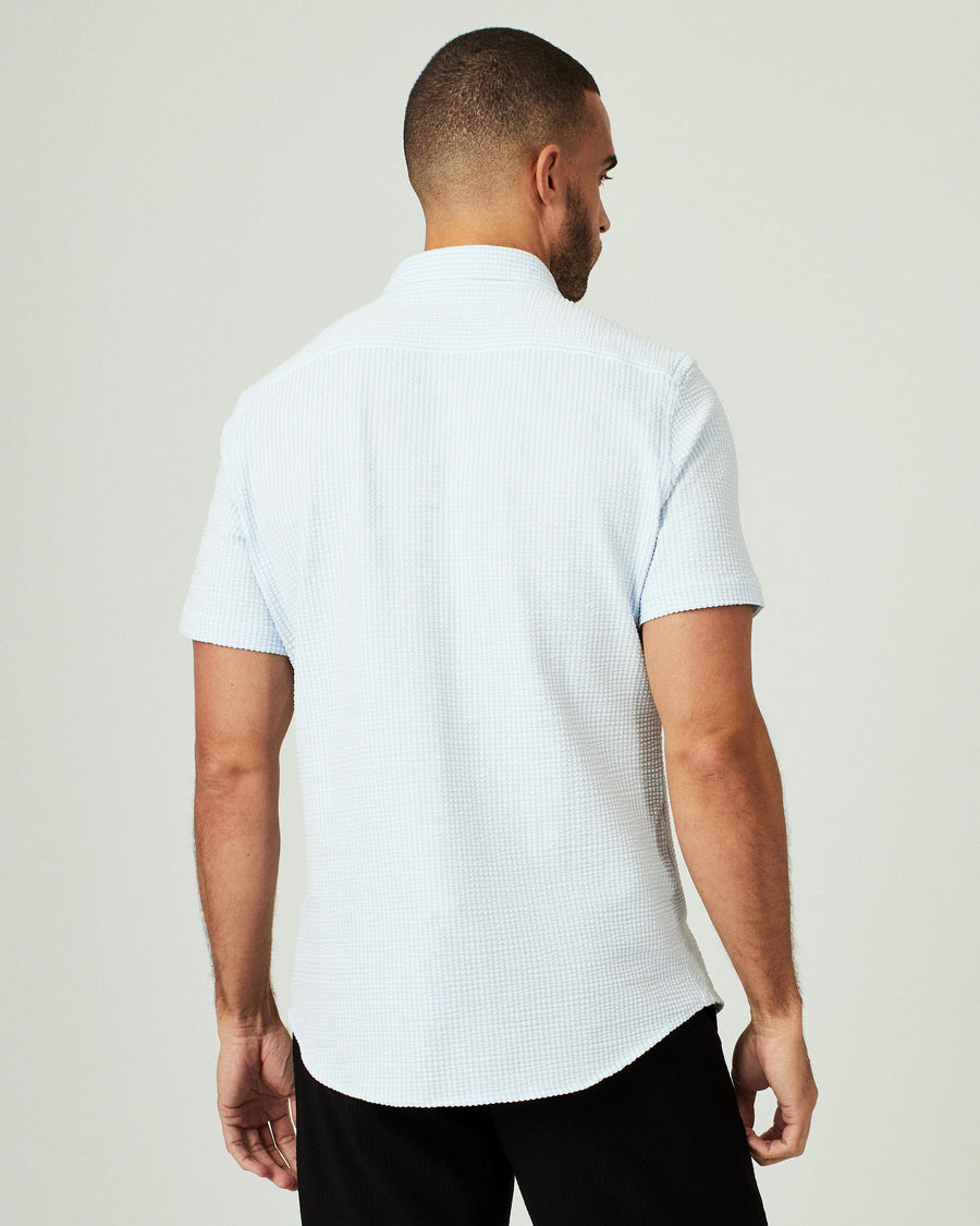 7 Diamonds Keaton Short Sleeve Shirt in Blue – side view