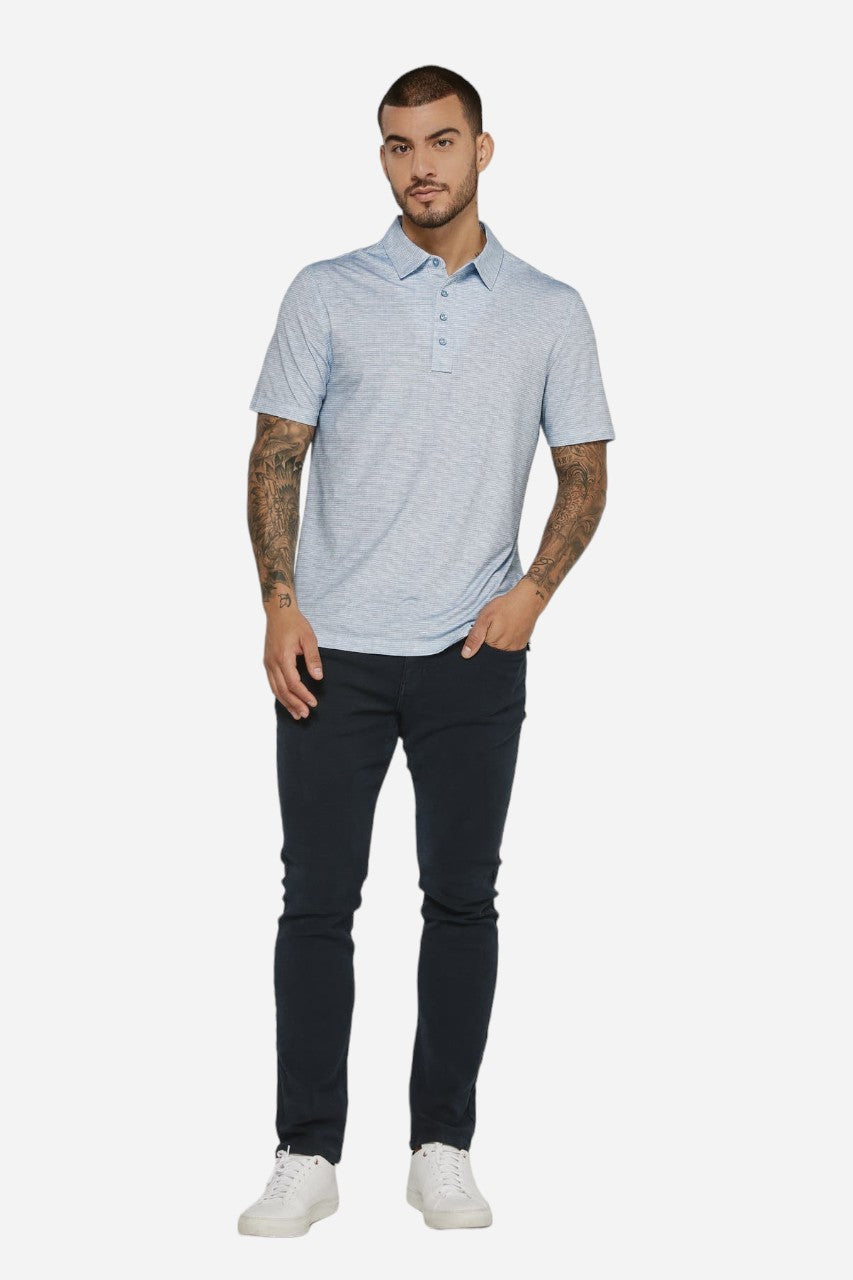7 Diamonds Malone Short Sleeve Polo in Blue – side view