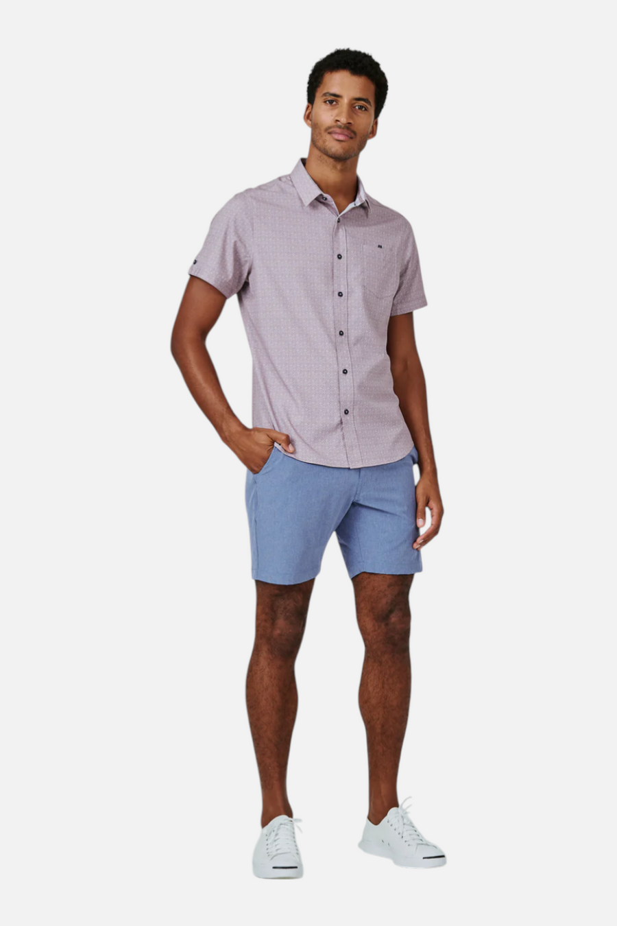 7 Diamonds Men's Aeroplane 7" Short in Blue – front view