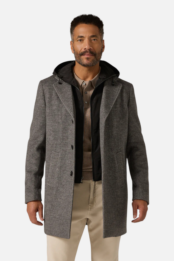 7 Diamonds Men's Borough Overcoat in Grey