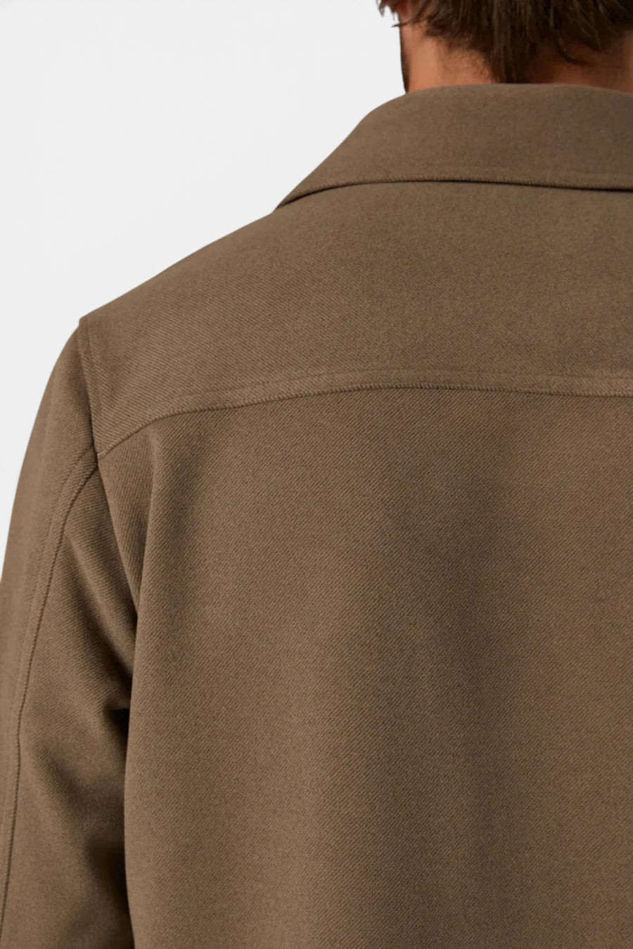 7 Diamonds Men's Craftsman Twill Shacket in Khaki – side view