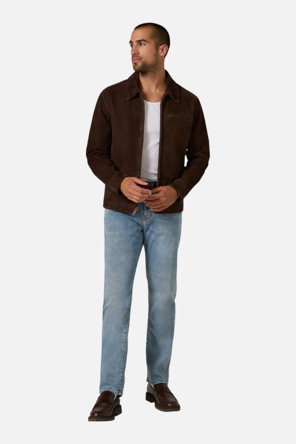 7 Diamonds Men's Drifter Leather Jacket in Chocolate