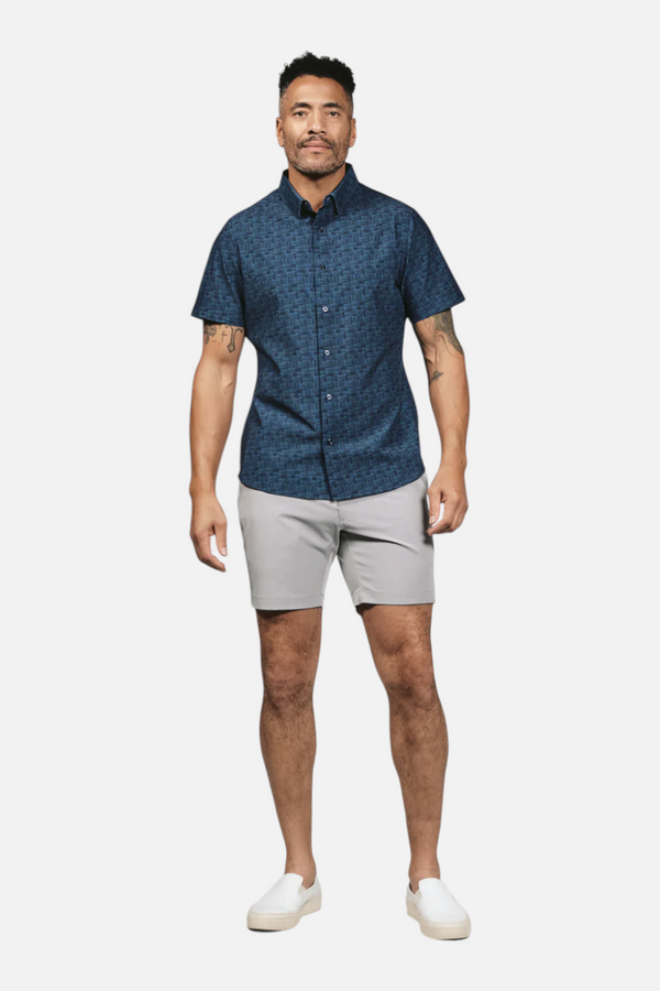 7 Diamonds Men's Dynamic 7" Hybrid Short in Grey