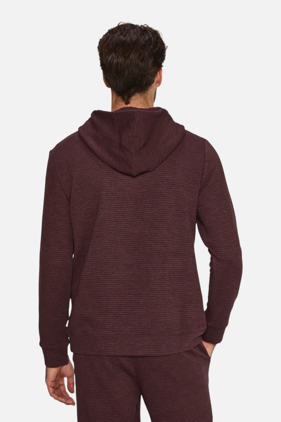 7 Diamonds Men's Elevate Hoodie in Bordeaux – back view