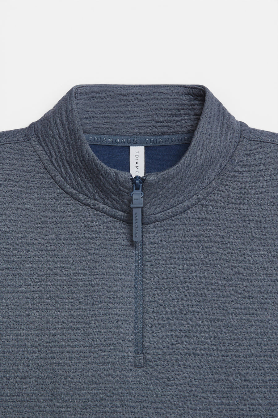 7 Diamonds Men's Elevate Quarter Zip in Dusty Blue – detail