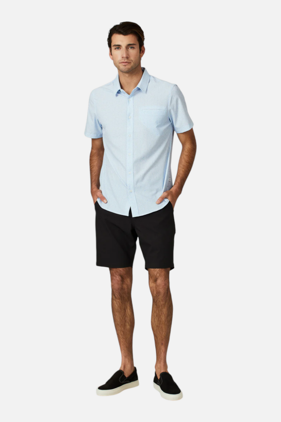 7 Diamonds Men's Everest 8" Short in Black – front view