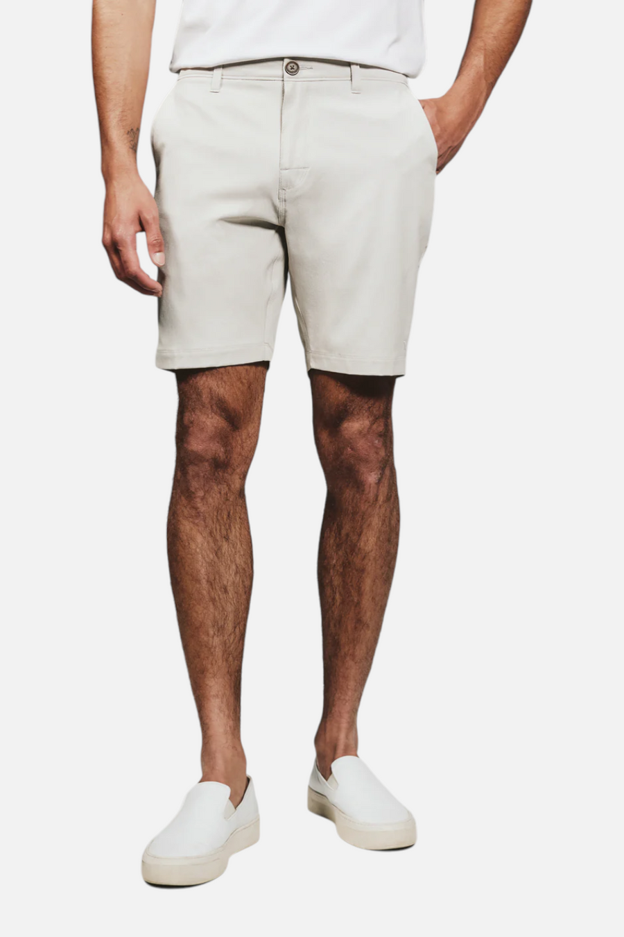 7 Diamonds Men's Everest 8" Short in Light Sand – back view