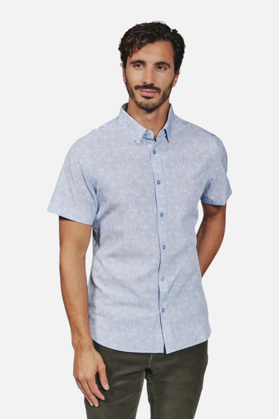 7 Diamonds Men's Hollis Short Sleeve in Light Blue – side view