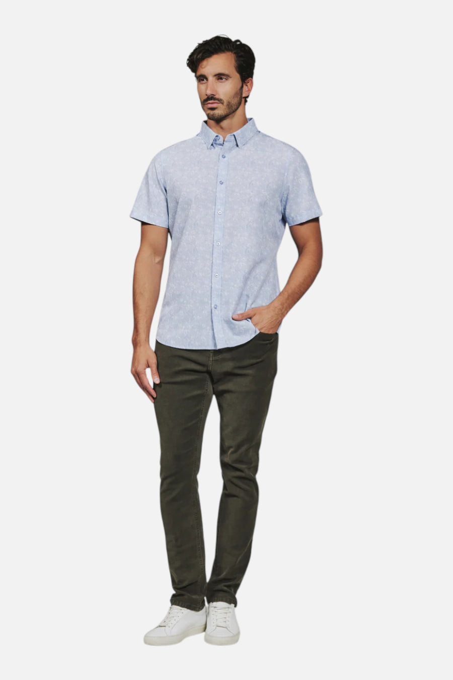 7 Diamonds Men's Hollis Short Sleeve in Light Blue – side view