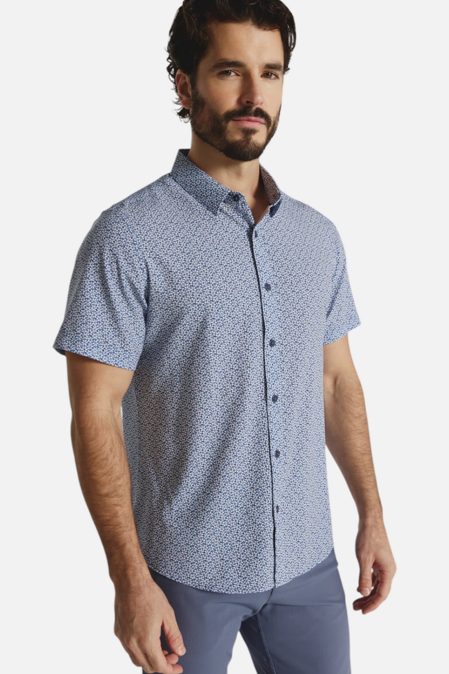7 Diamonds Men's Jace Short Sleeve in Navy – back view