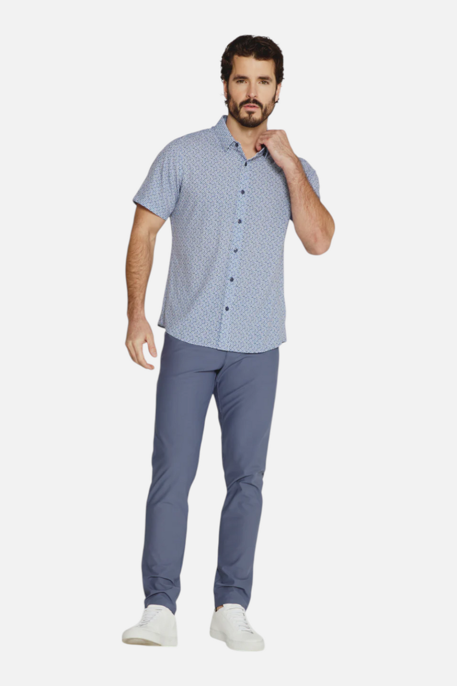 7 Diamonds Men's Jace Short Sleeve in Navy – front view