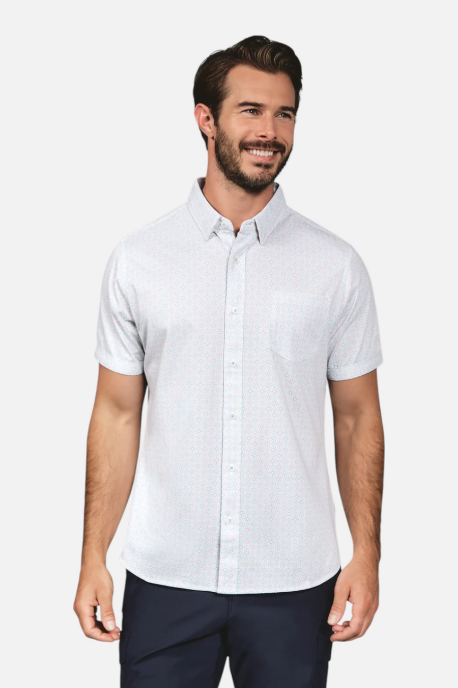 7 Diamonds Men's Landen Short Sleeve in White – back view