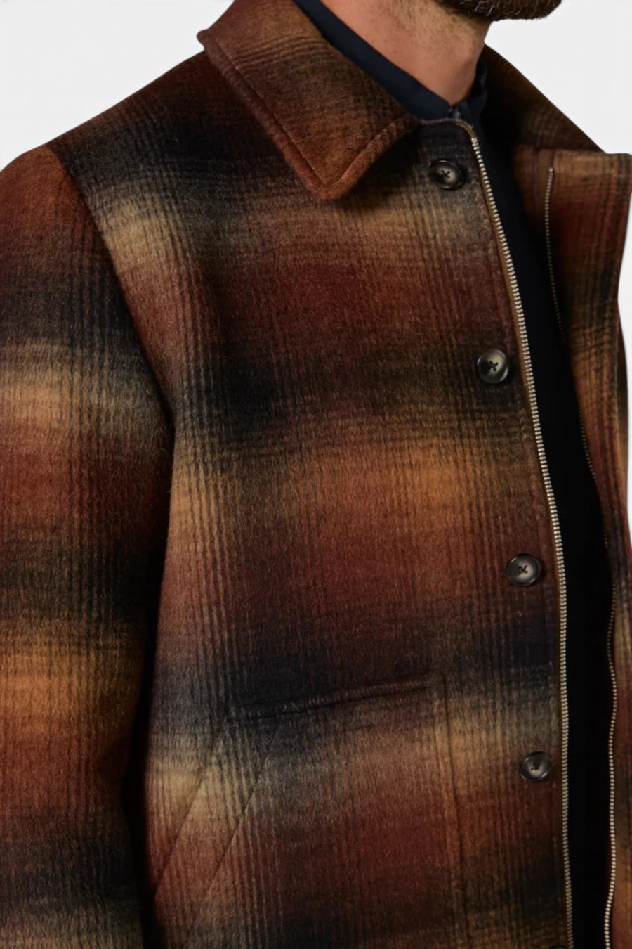 7 Diamonds Men's Montpelier Jacket in Hickory – detail