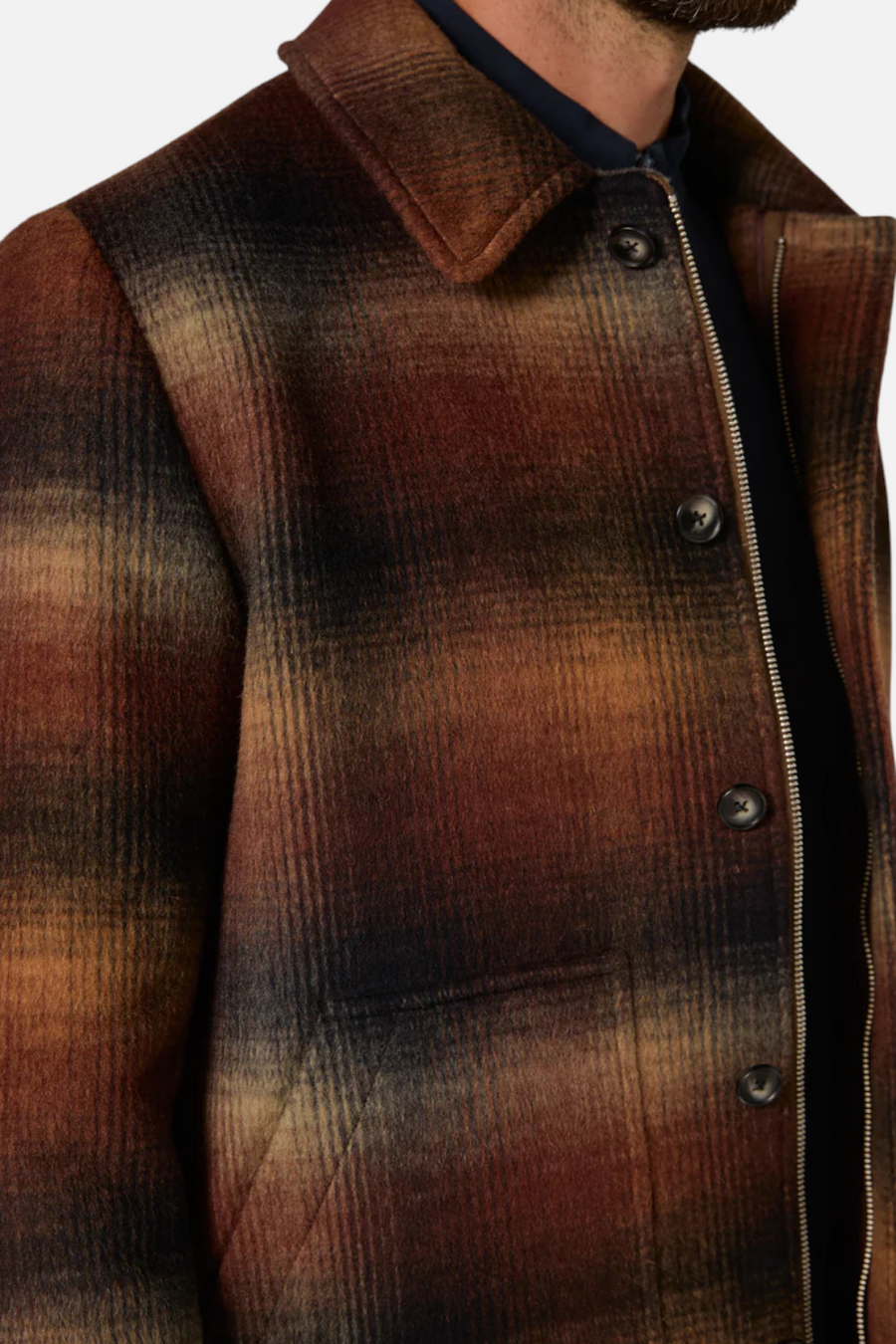 7 Diamonds Men's Montpelier Jacket in Hickory – detail