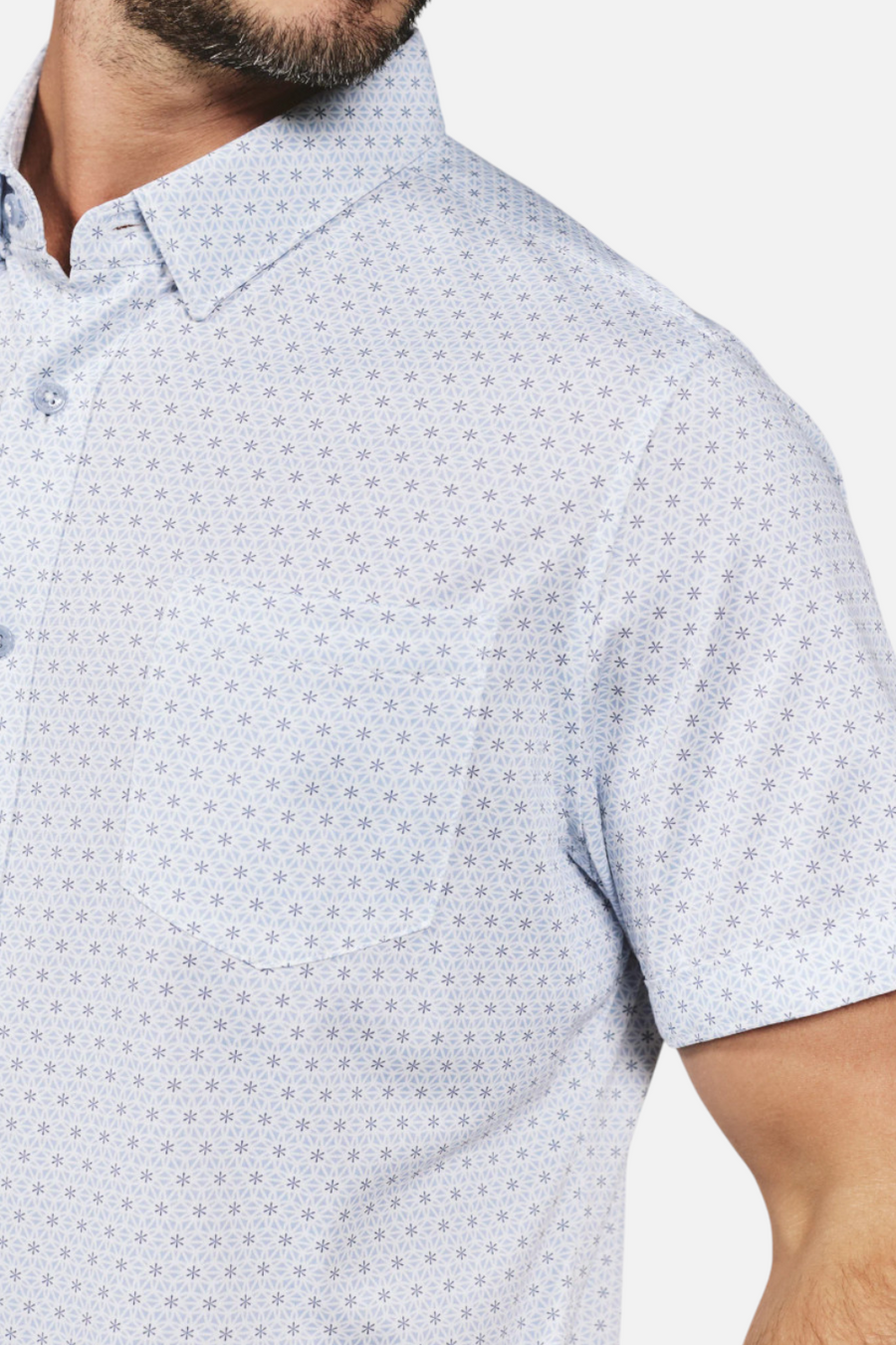 7 Diamonds Men's Radley Short Sleeve in Light Blue – back view