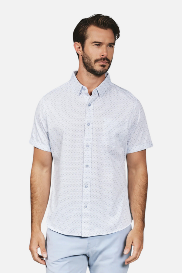 7 Diamonds Men's Radley Short Sleeve in Light Blue