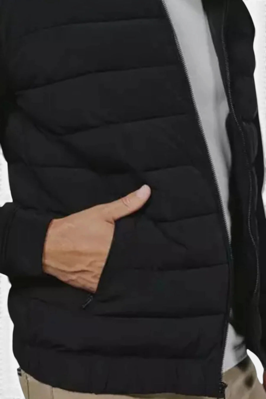 7 Diamonds Men's Rev Puffer Full Zip in Black – back view