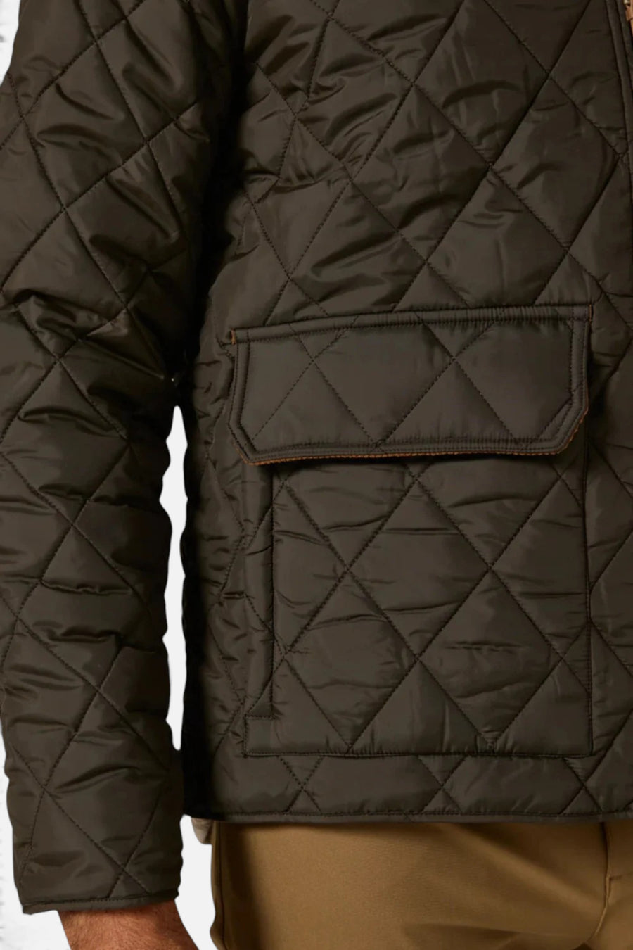 7 Diamonds Men's Rushmore Quilted Jacket in Olive – side view
