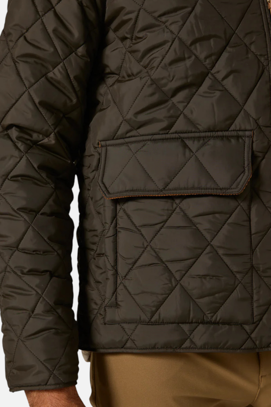 7 Diamonds Men's Rushmore Quilted Jacket in Olive – side view
