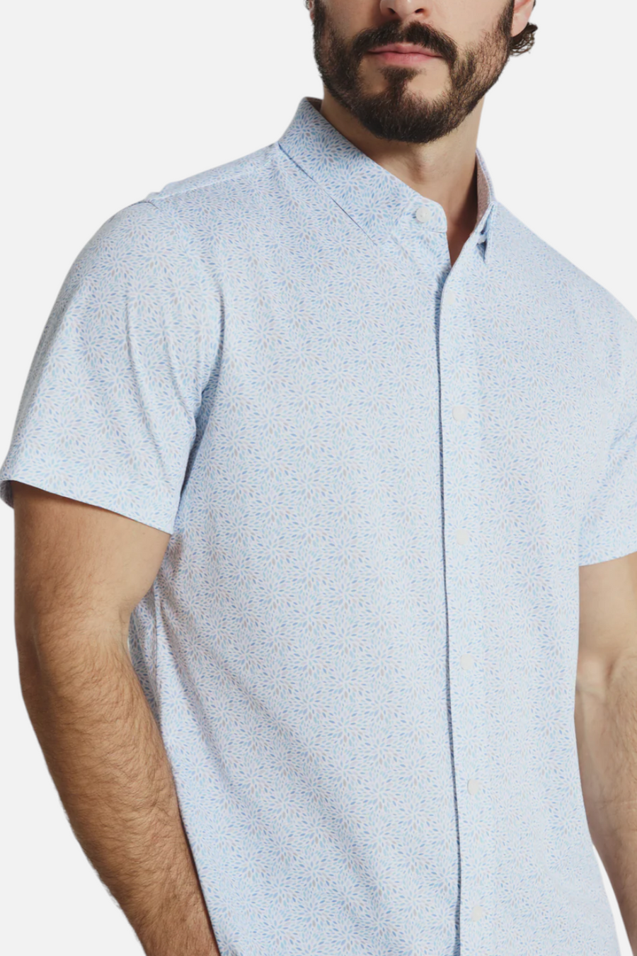 7 Diamonds Men's Solen Short Sleeve in Light Blue – side view