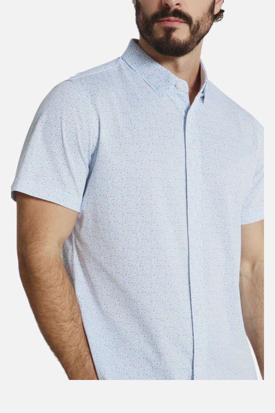 7 Diamonds Men's Solen Short Sleeve in Light Blue – detail