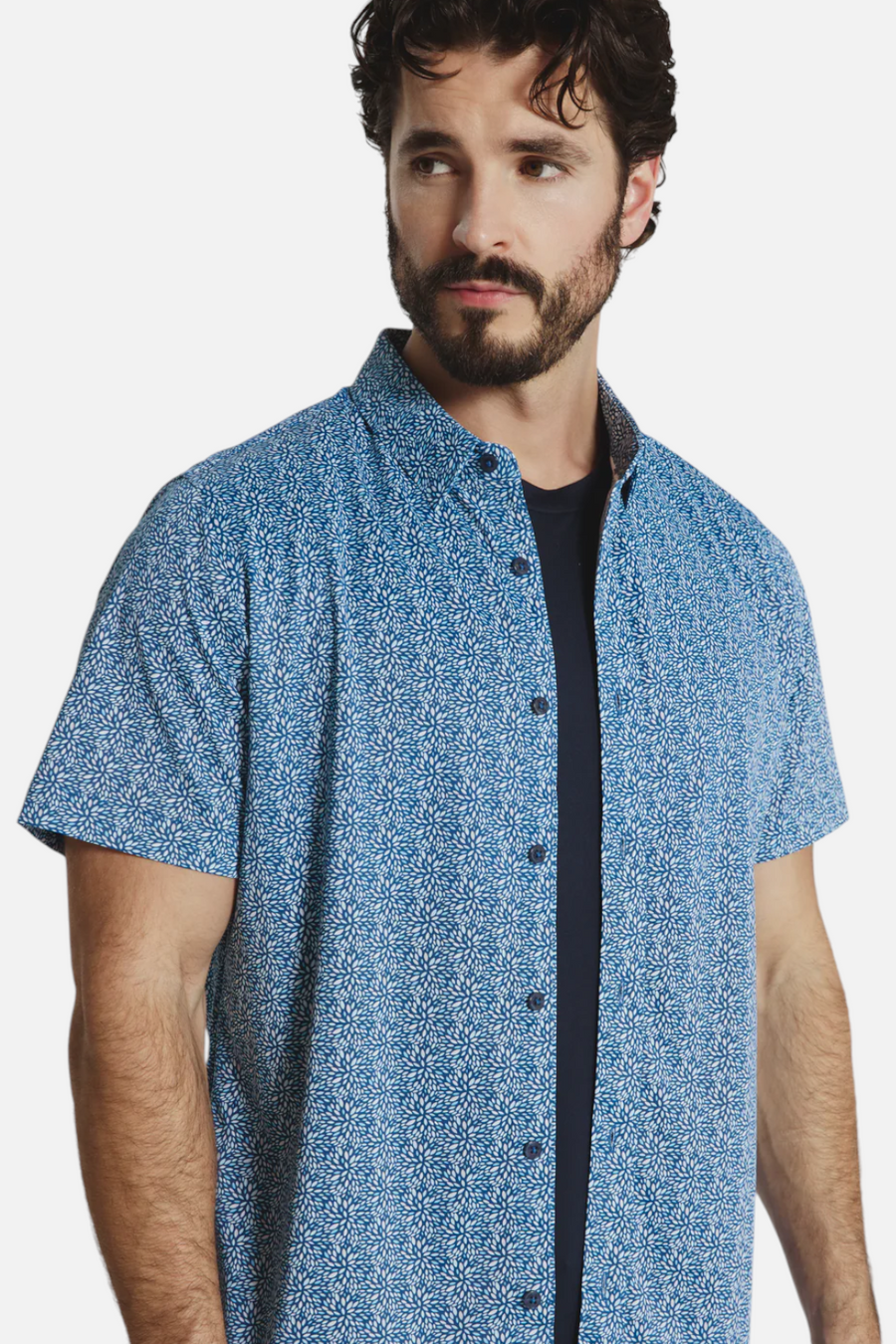 7 Diamonds Men's Solen Short Sleeve in Navy – back view