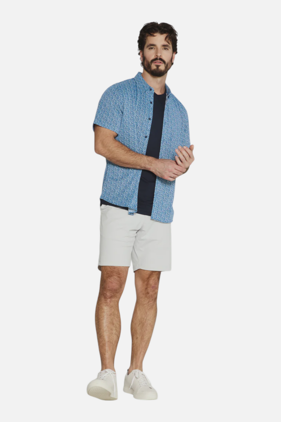 7 Diamonds Men's Solen Short Sleeve in Navy – front view