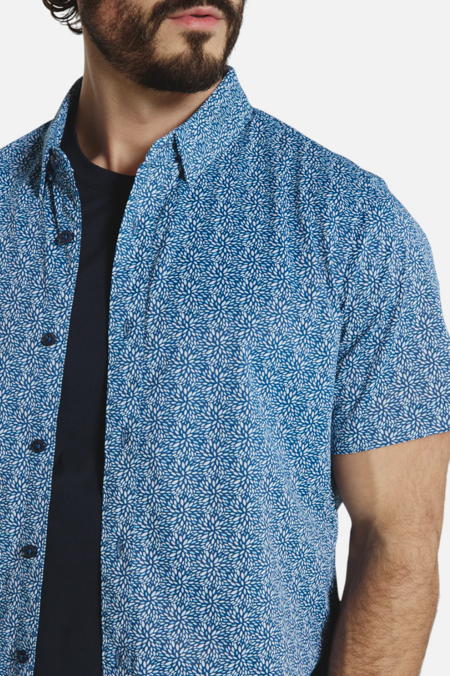 7 Diamonds Men's Solen Short Sleeve in Navy – side view