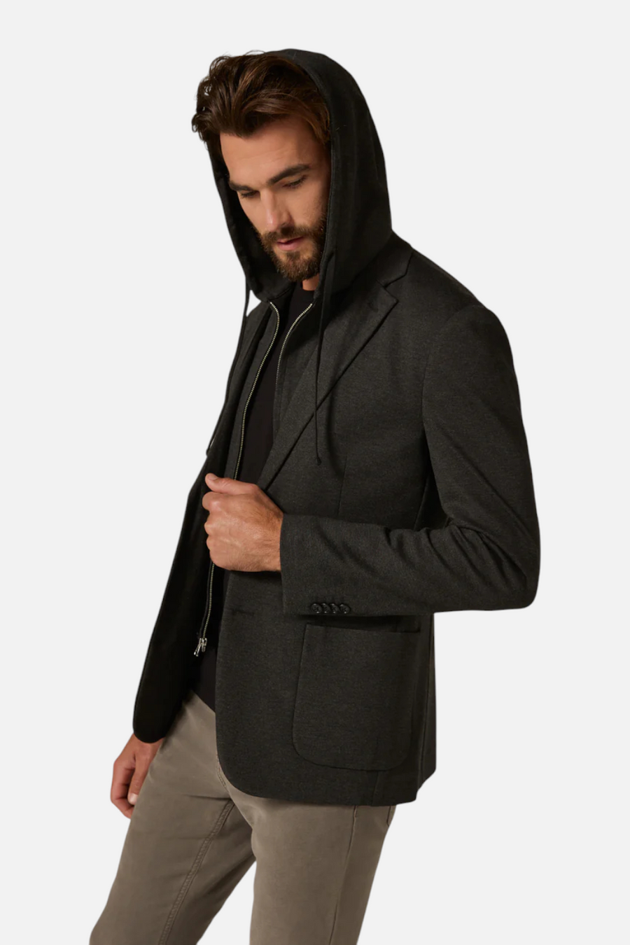 7 Diamonds Men's The District Blazer in Dark Charcoal – side view