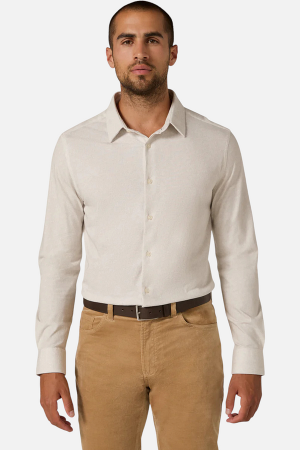 7 Diamonds Monty Long Sleeve Shirt in Natural