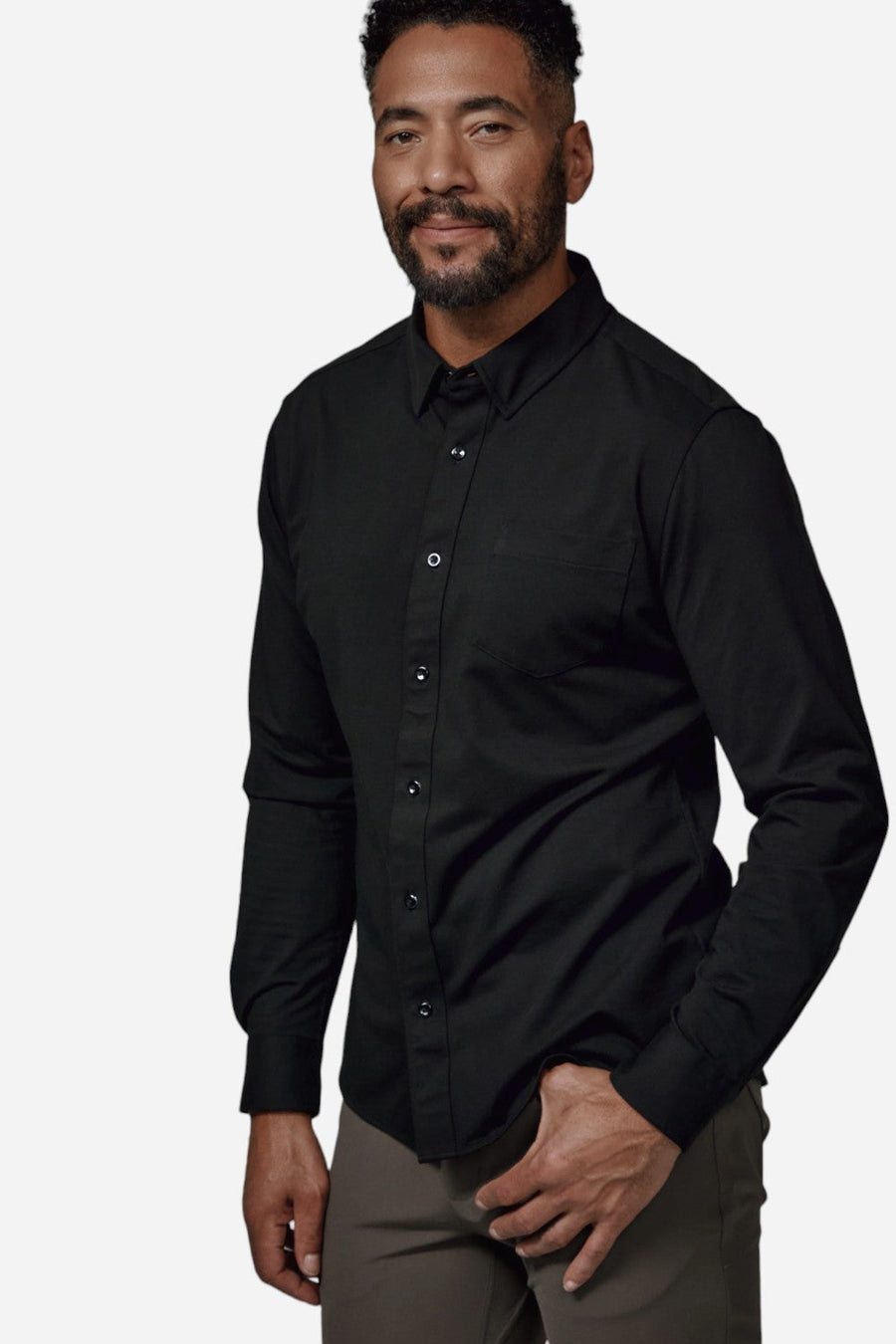 7 Diamonds Oxford Stretch Black – flat lay