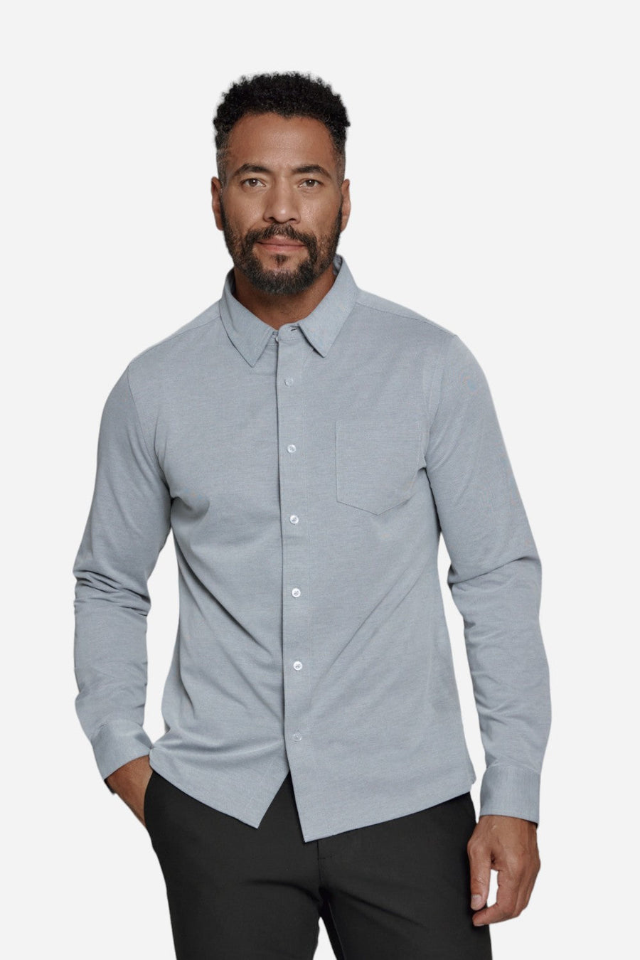7 Diamonds Oxford Stretch Grey – front view