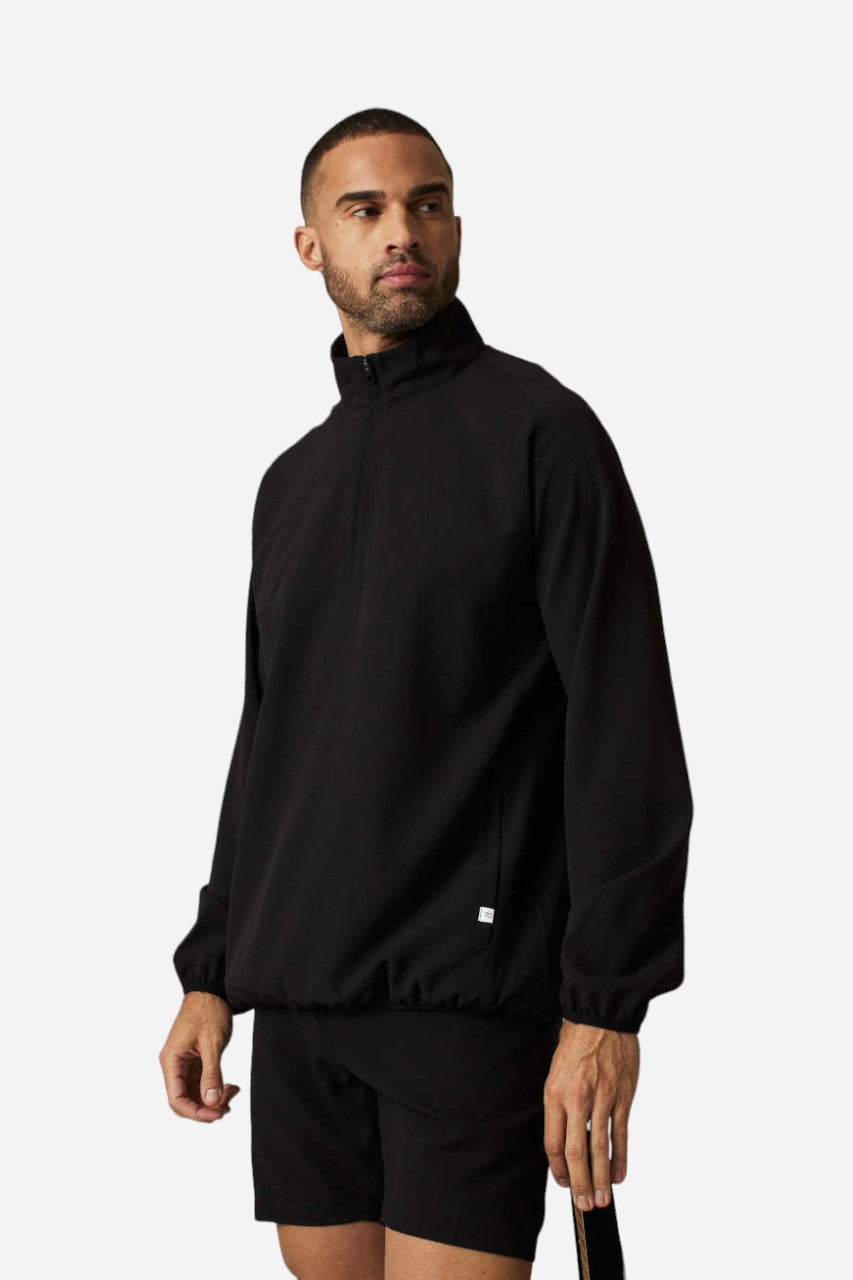 7 Diamonds Oxygenate Solid Quarter-Zip Pullover in Black – back view