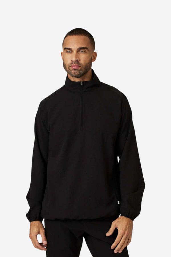 7 Diamonds Oxygenate Solid Quarter-Zip Pullover in Black