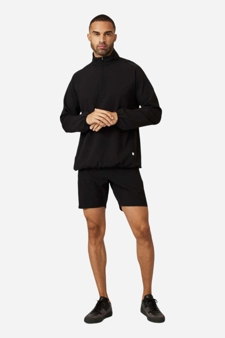 7 Diamonds Oxygenate Solid Quarter-Zip Pullover in Black – side view
