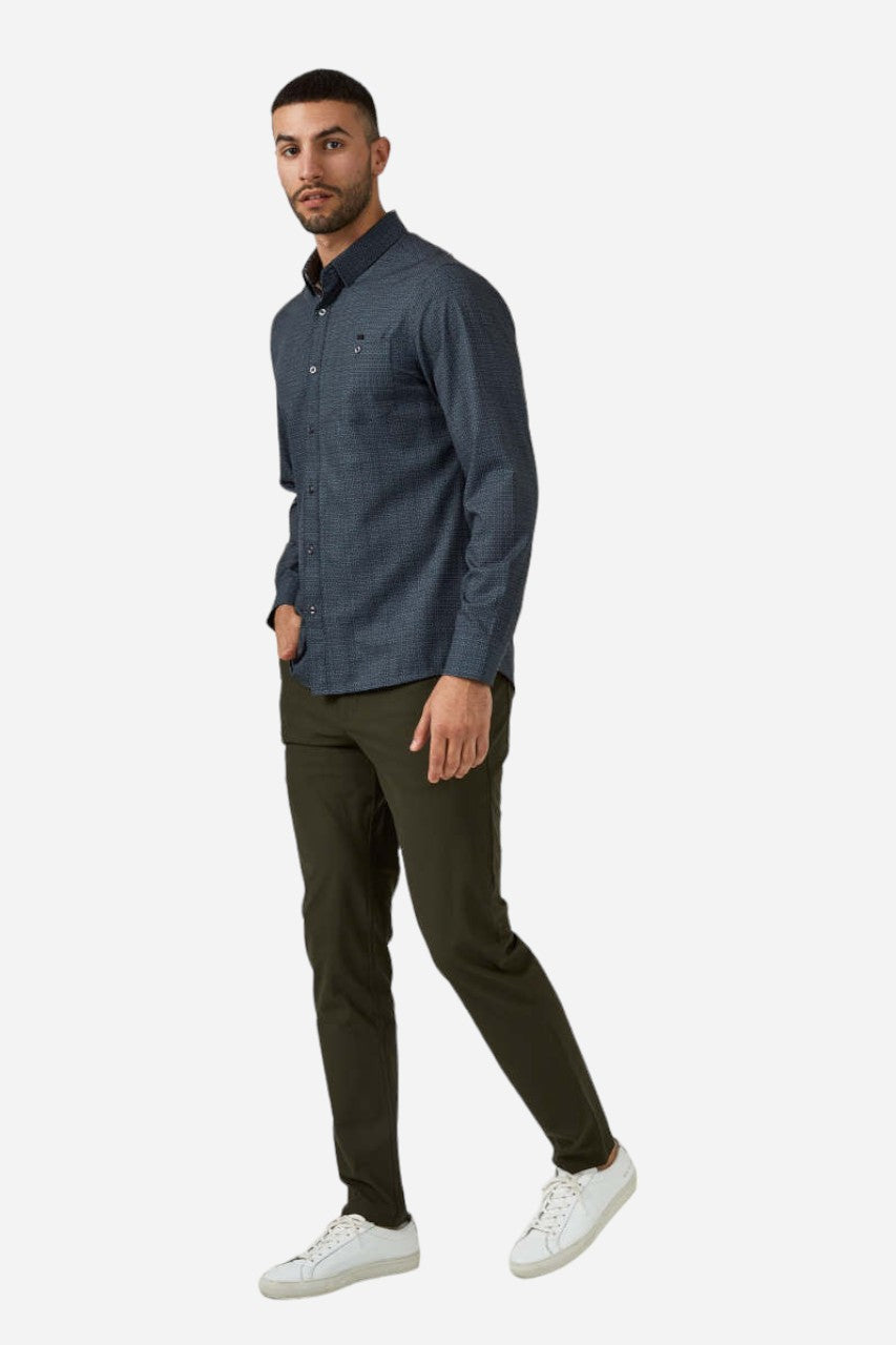 7 Diamonds Pacos Long Sleeve Shirt in Black – detail