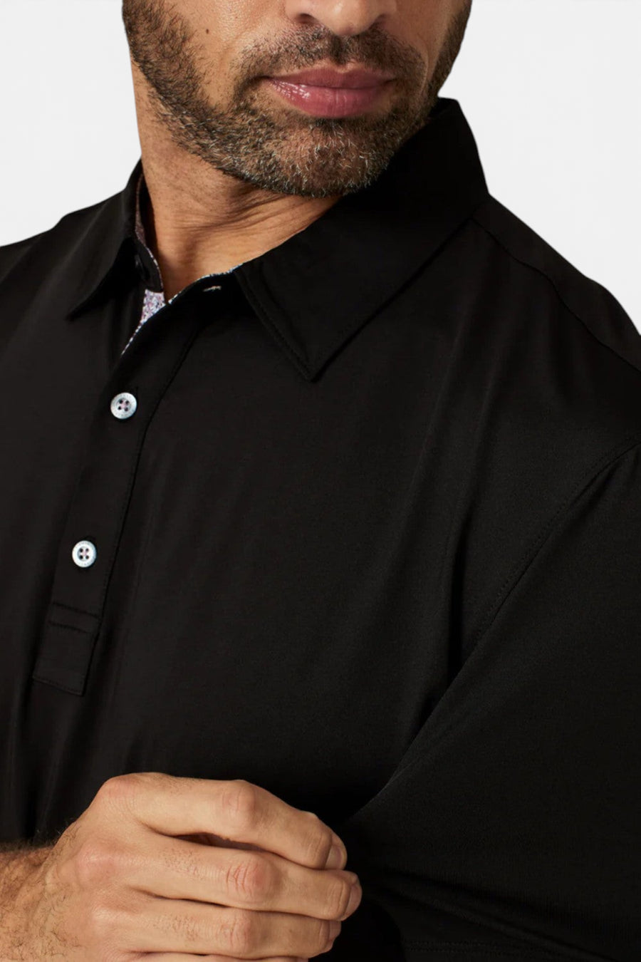 7 Diamonds Palermo Polo in Black – back view