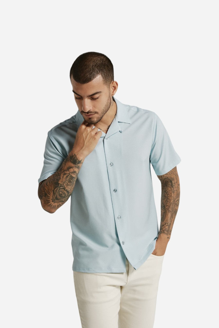 7 Diamonds Paulo Camp Shirt in Seafoam – back view