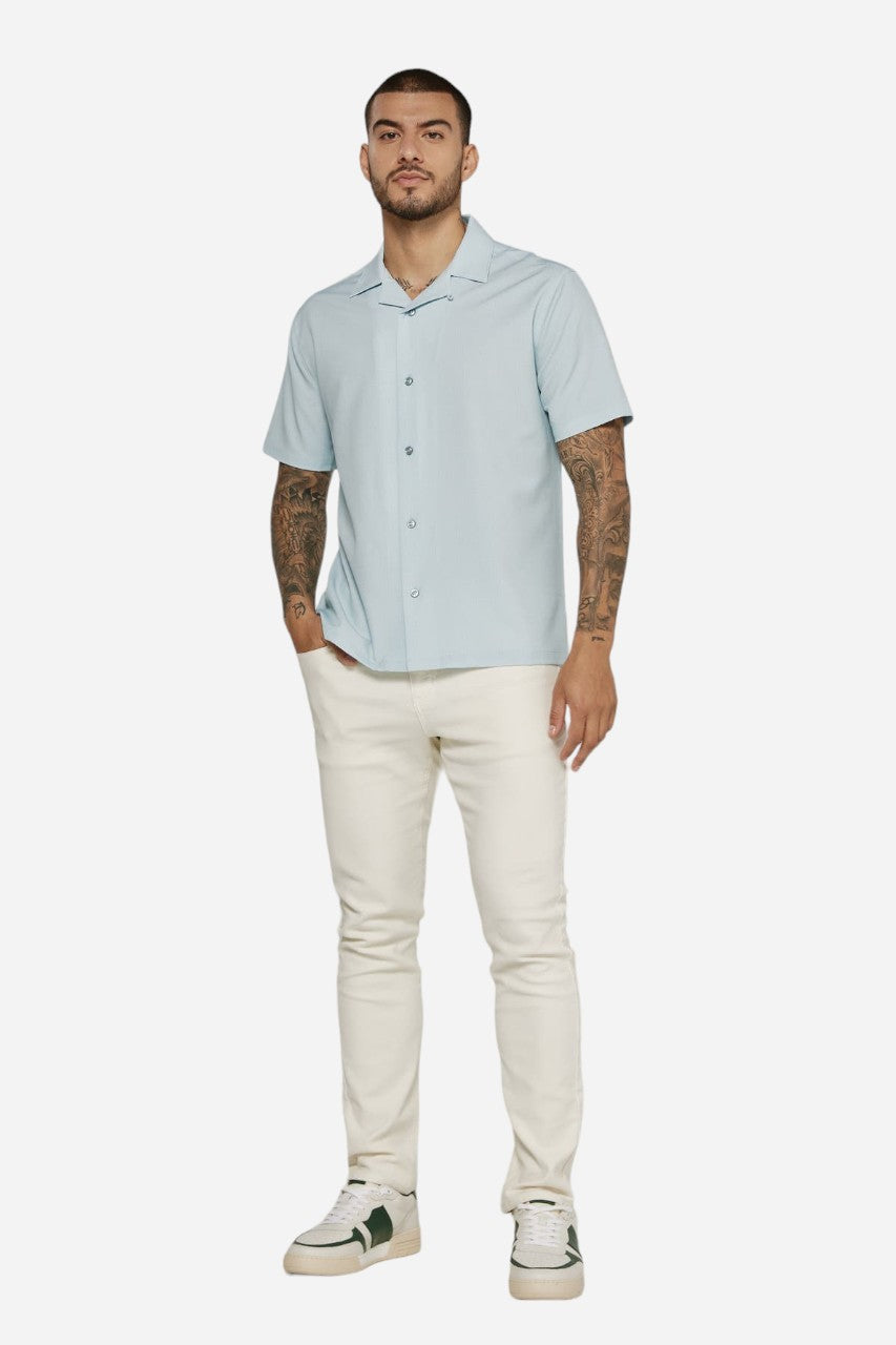 7 Diamonds Paulo Camp Shirt in Seafoam – detail