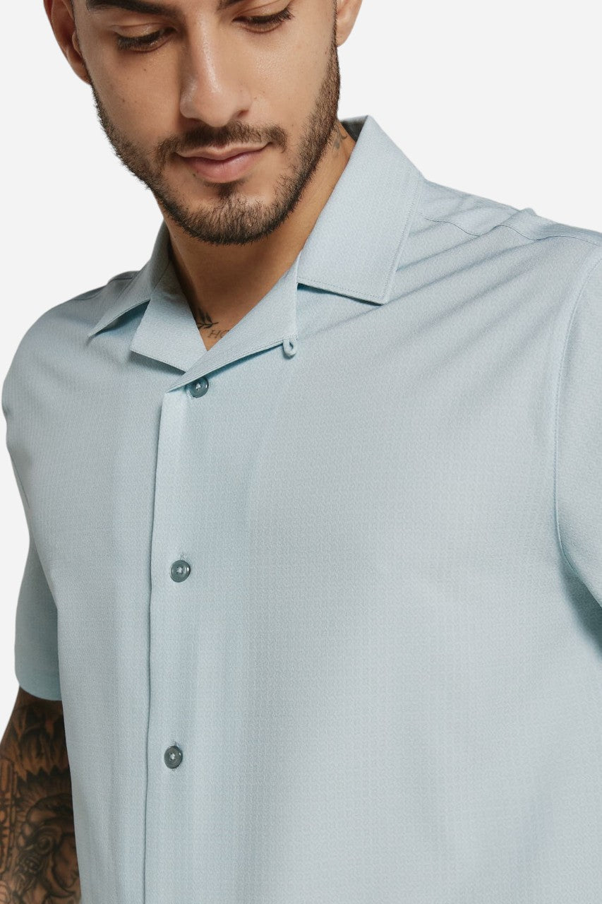 7 Diamonds Paulo Camp Shirt in Seafoam – flat lay